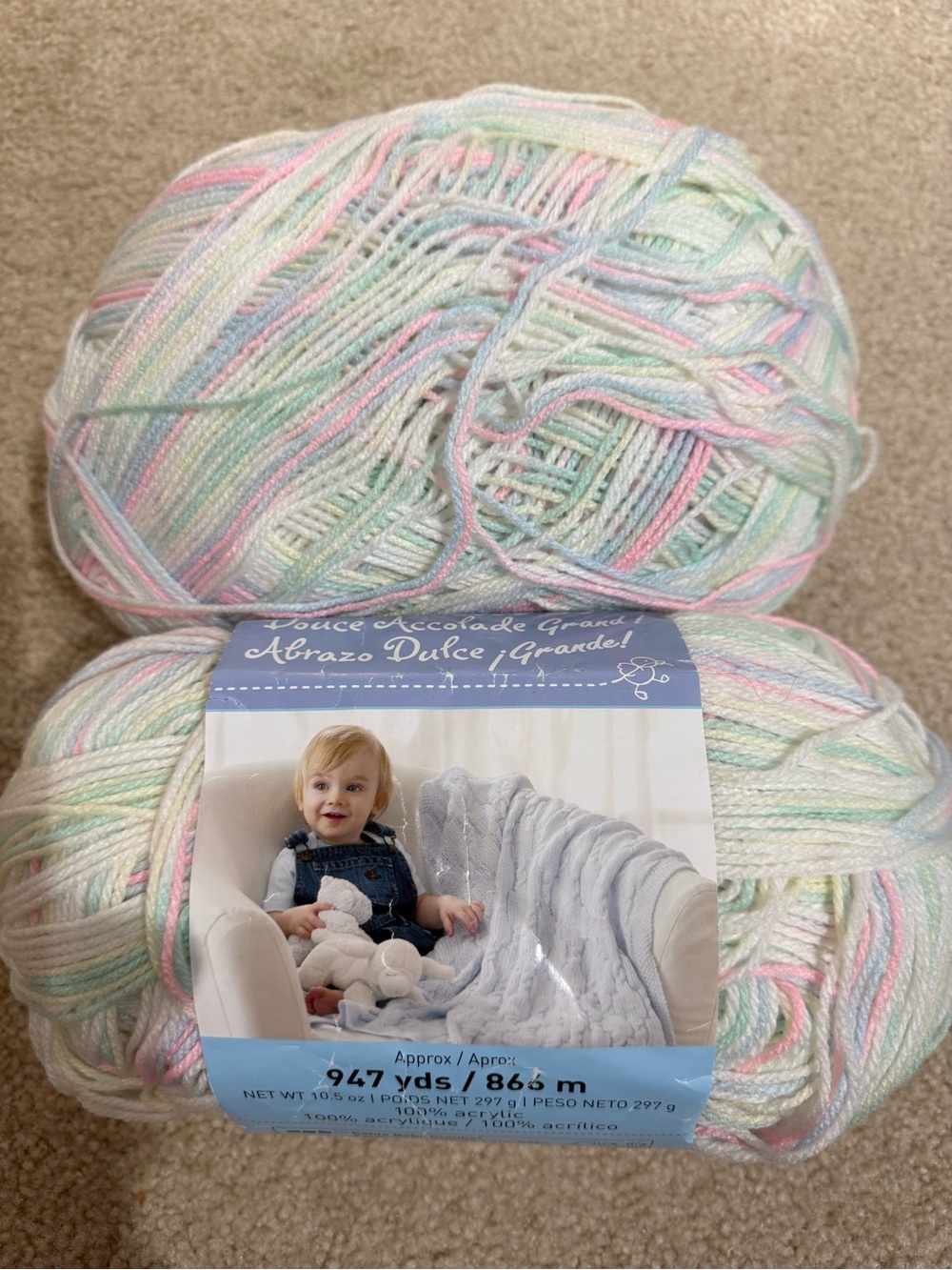 Loops & Threads Snuggly Wuggly Yarn Baby Pastel,10.5oz/297g 947 Yards/866mx 2 Sk